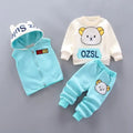 Baby Kids 3-Piece Fleece Outfit – Hooded Coat, Top & Pants Set (12M–4T)