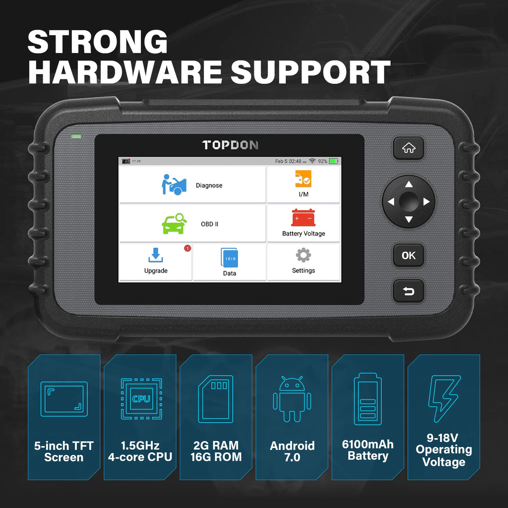 Topdon ArtiDiag500 | Full OBD2 Diagnostic Scanner - Engine, ABS, SRS & Transmission
