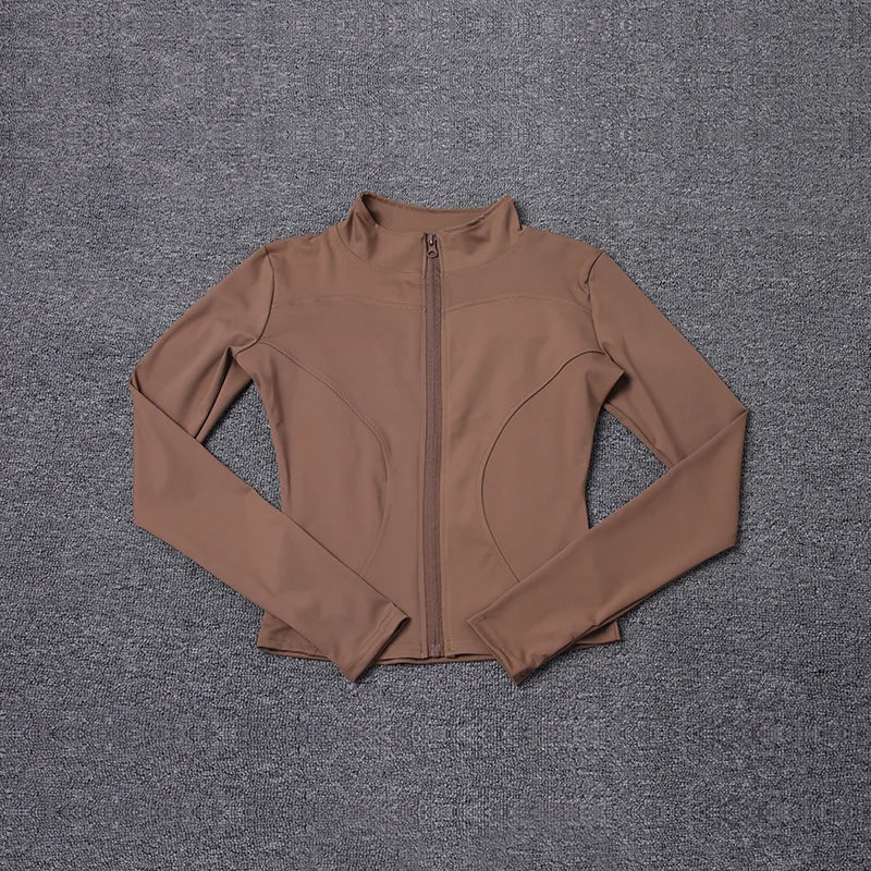 Women's Zip-Up Sport Jacket – Long Sleeve Yoga & Gym Coat