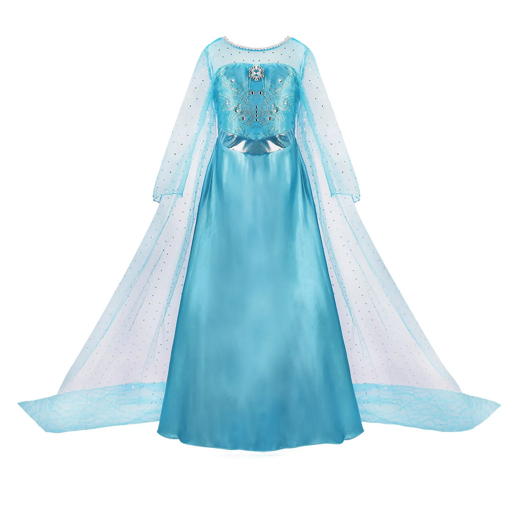 Girls' Disney Princess Costume Dress – Elsa, Belle, Rapunzel & More (3–10T)