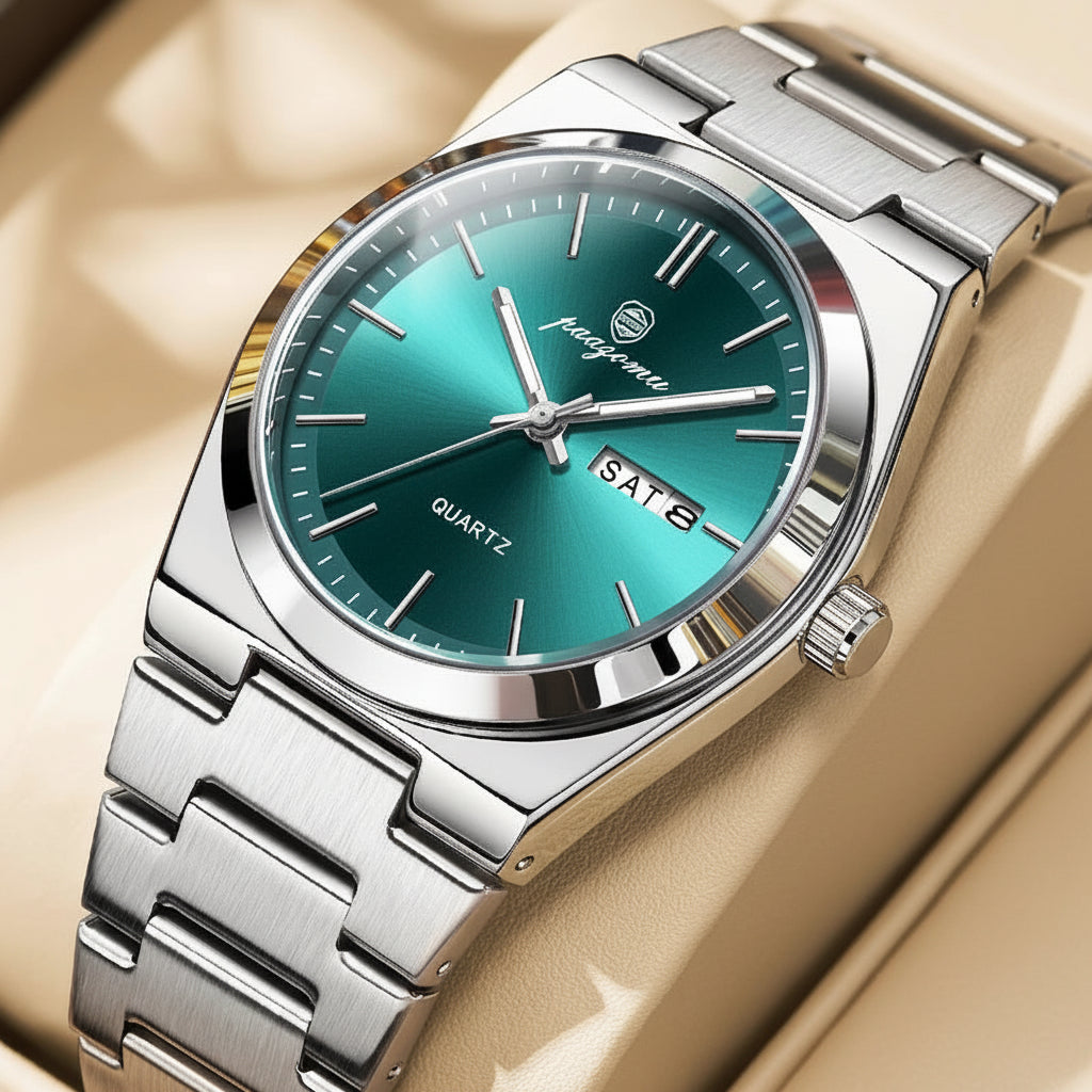 PAAZOMU Fashion Men's Quartz Watch Stainless Steel Waterproof Luminous Man Watch Chronograph Date Multifunction Watches For Men