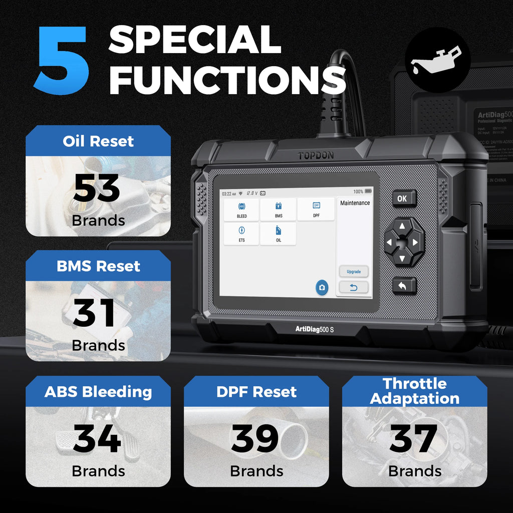 Topdon ArtiDiag500 | Full OBD2 Diagnostic Scanner - Engine, ABS, SRS & Transmission