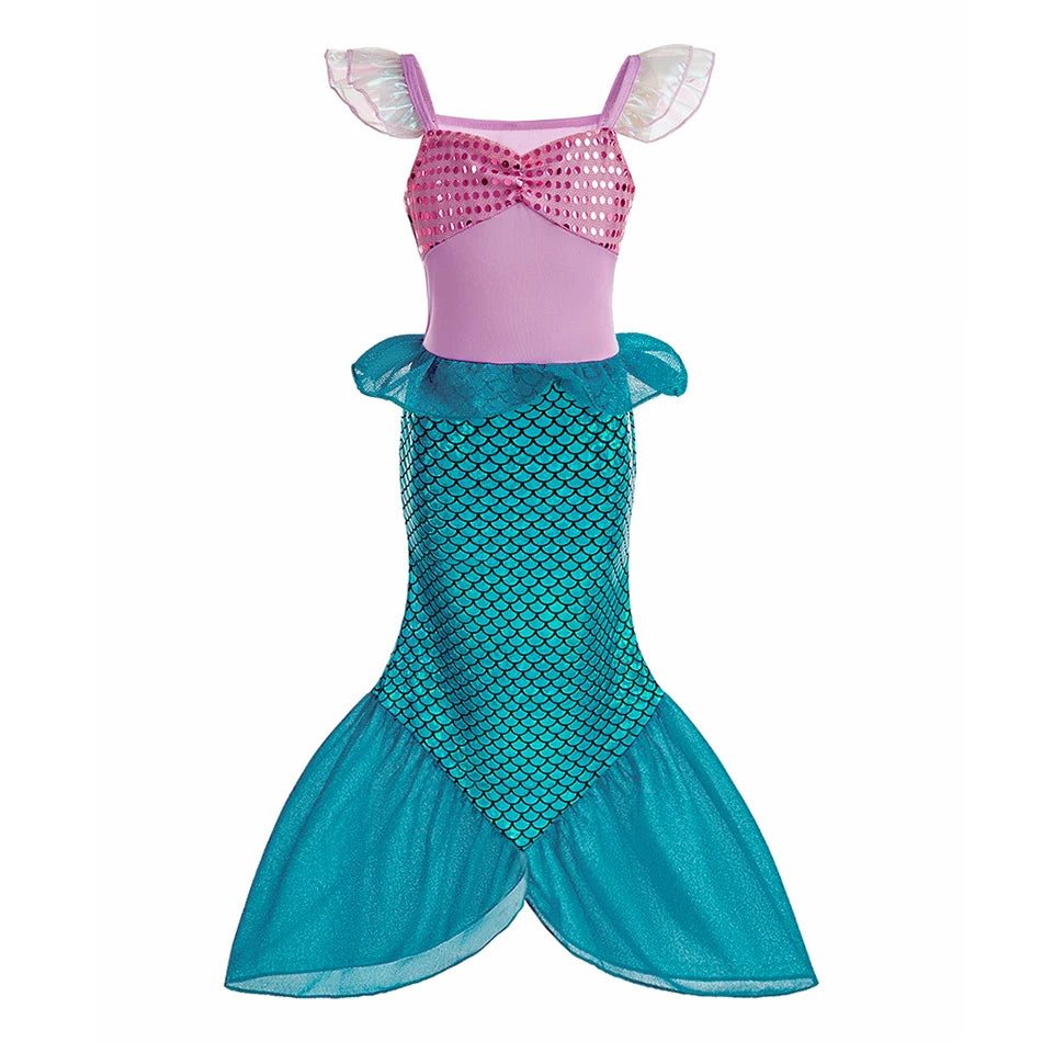 Girls' Disney Princess Costume Dress – Elsa, Belle, Rapunzel & More (3–10T)