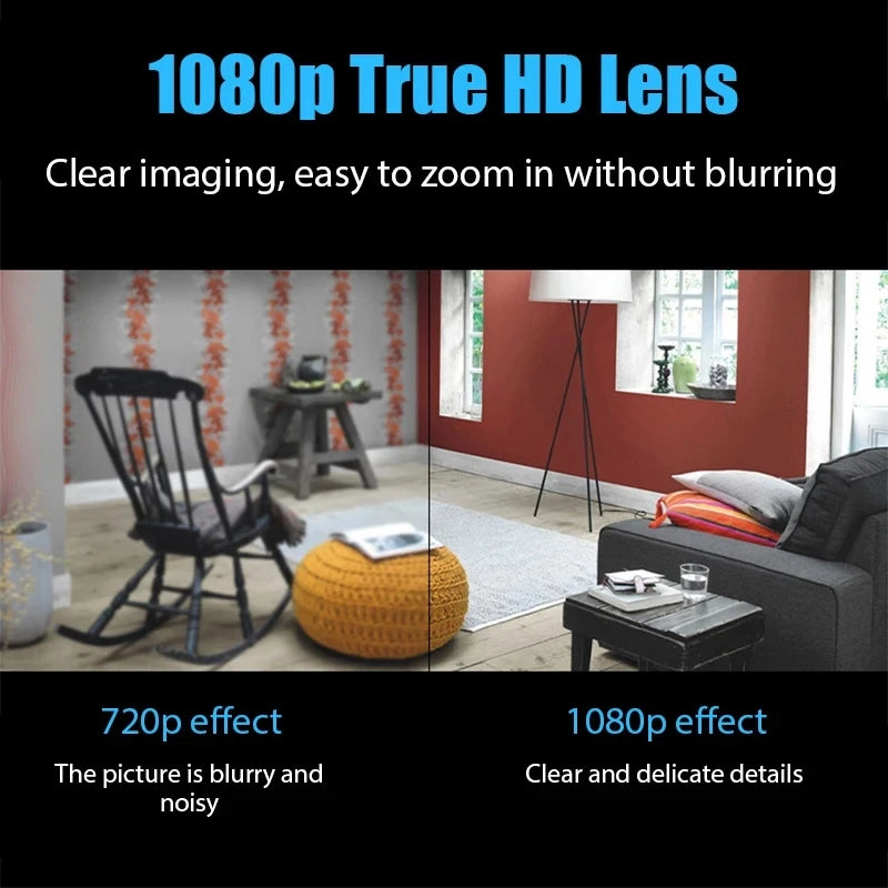 1080P HD Mini WiFi Security Camera – Night Vision, Remote Monitoring for Home, Kids & Pets