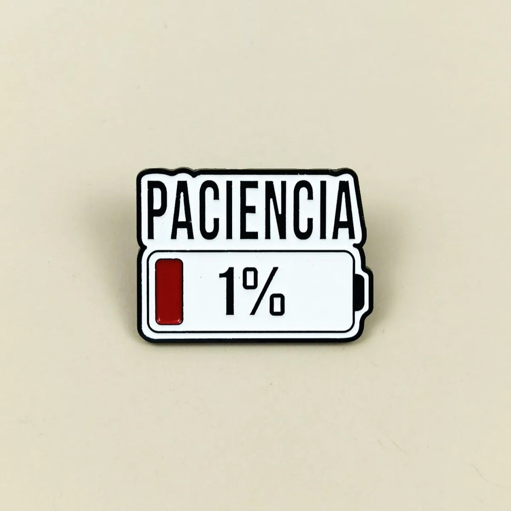 Spain PACIENCIA Enamel Pin 1% Energy Brooch Drip Oil Pines Lapel Pins Badge on Backpack Clothing Accessories Fashion Jewelry