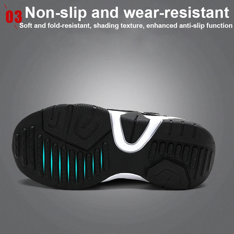 Kids' Leather Running Sneakers – Lightweight Outdoor Sports Shoes for Boys (EU 28–39)