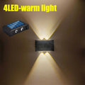 4/6/8/10LEDs Solar Wall Lamp Yard Street Decor Light Outdoor Waterproof Up and Down Luminous Lighting Garden Landscape Lamp