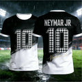 2026 New Style #Neymar No.10# Signed Commemorative Jersey Large Loose 3D Quick-Dry Short-Sleeve T-Shirt for Men and Women Kids