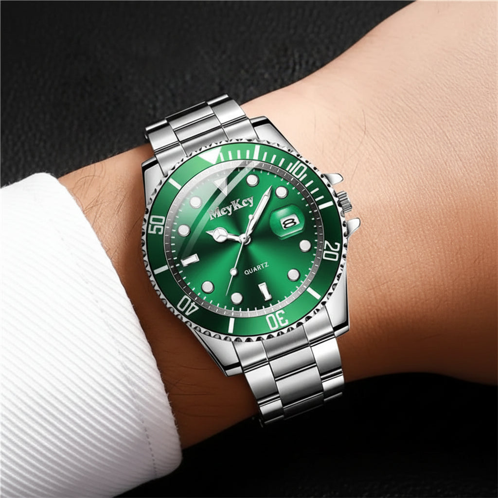 Fashion Men Business Watches Stainless Steel Band Men Calendar Quartz Watch Casual Clock Sports Wristwatch Reloj Hombre