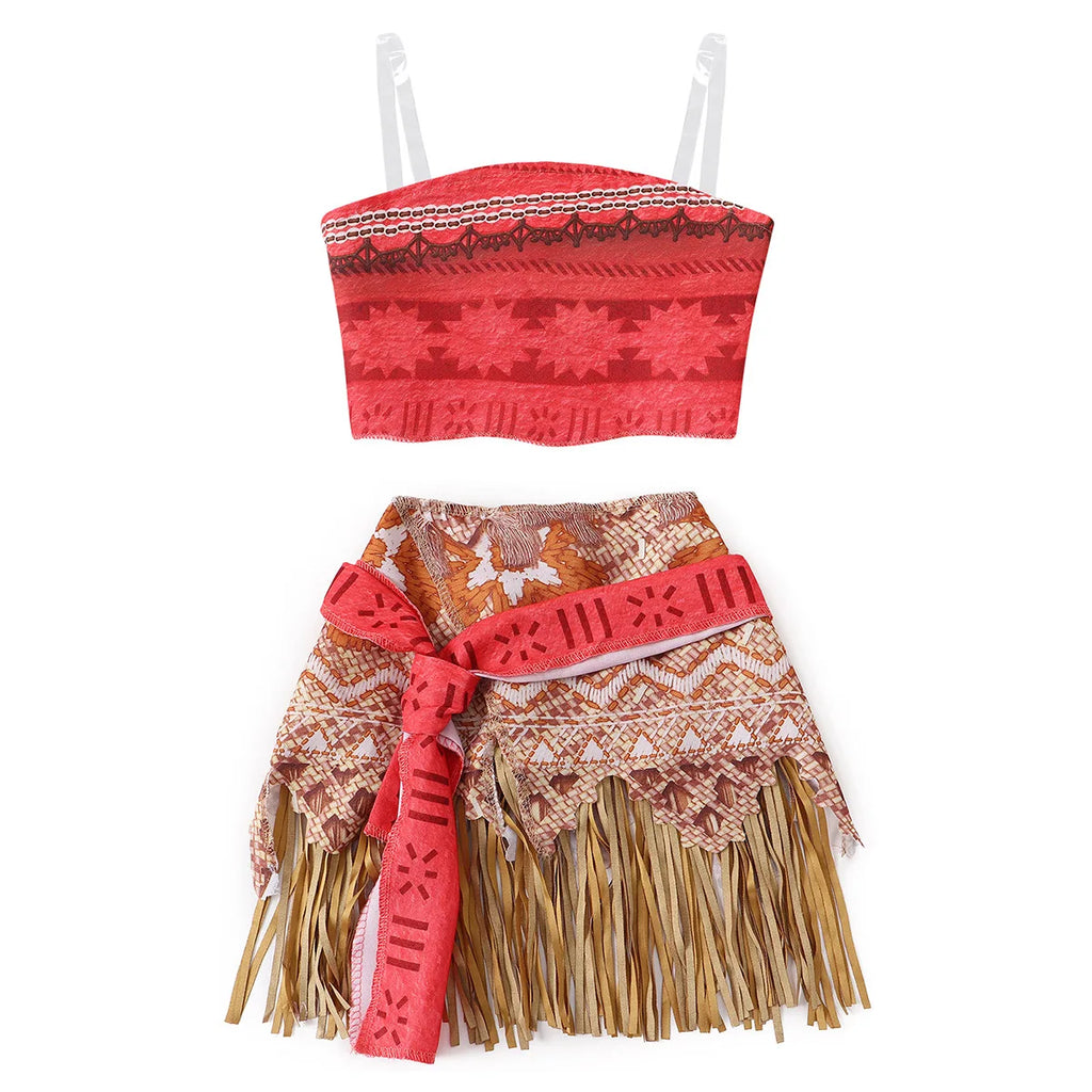Girls' Moana Polynesian Princess Costume – 2-Piece Dress Up Set