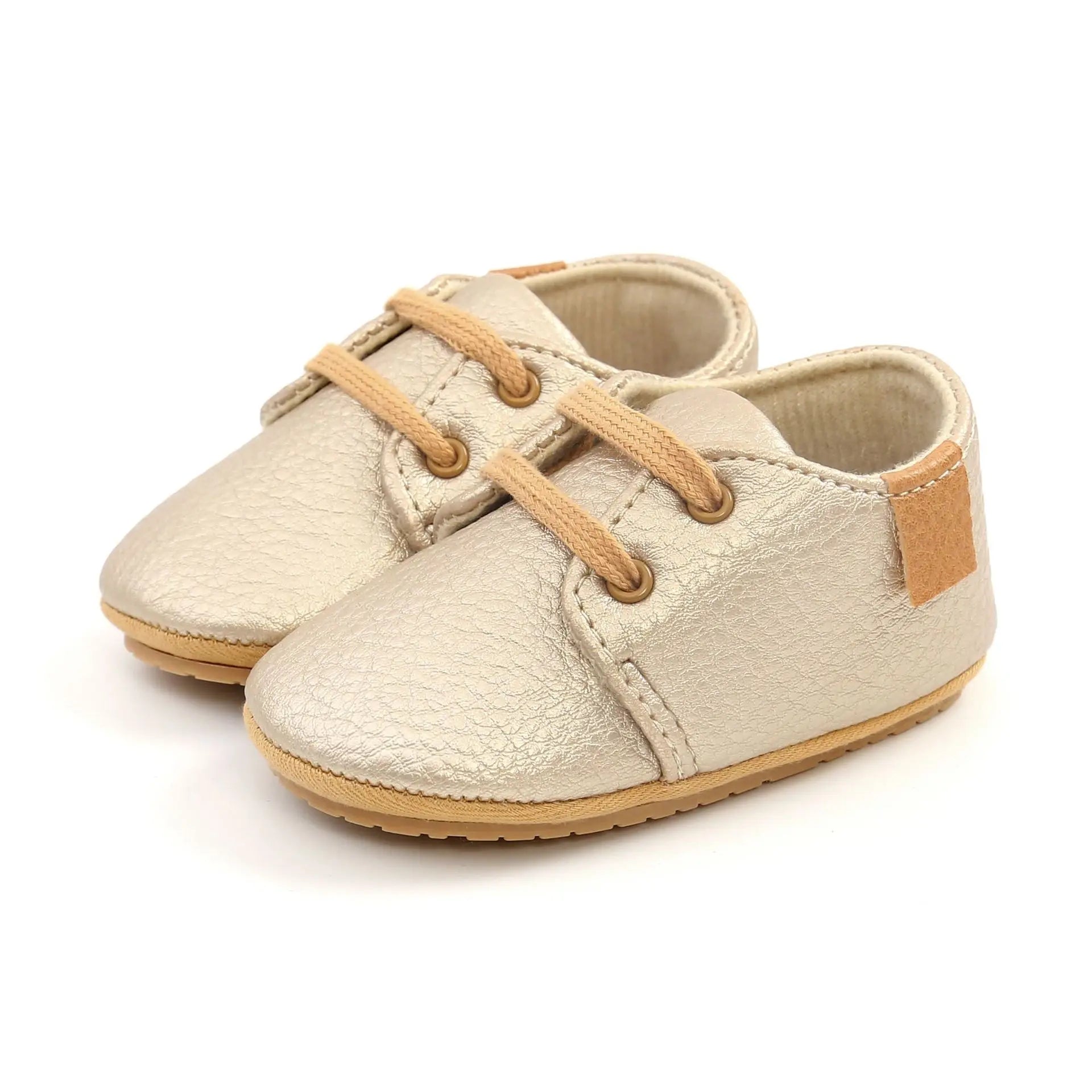 Baby Sports Shoes – Retro PU Leather Anti-Slip Moccasins (0–24M)