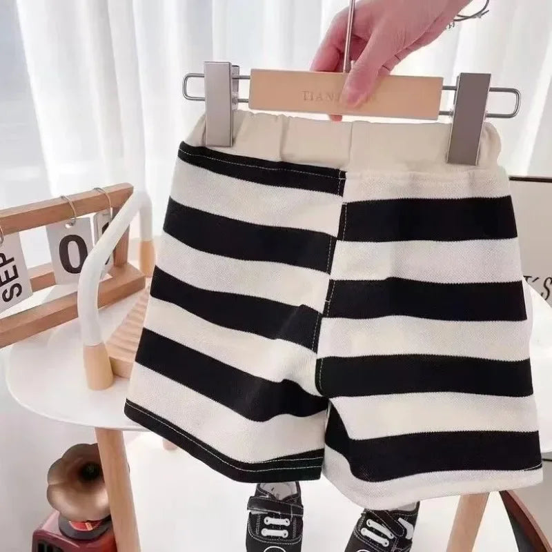Kids' Striped T-Shirt & Shorts Set – Unisex Summer Tracksuit (Boys & Girls)