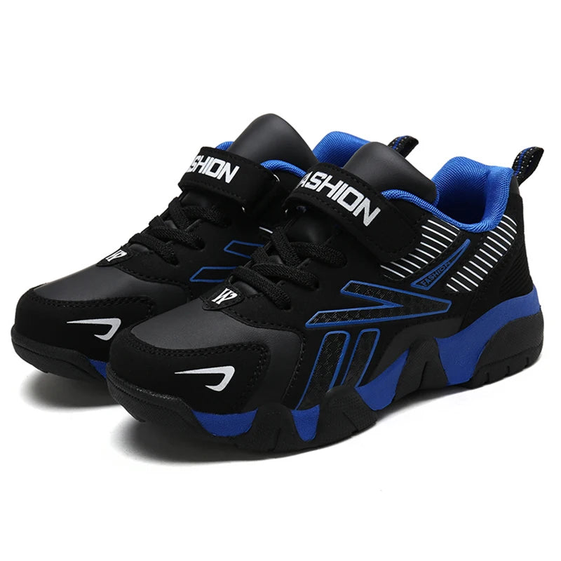 Kids' Leather Running Sneakers – Lightweight Outdoor Sports Shoes for Boys (EU 28–39)