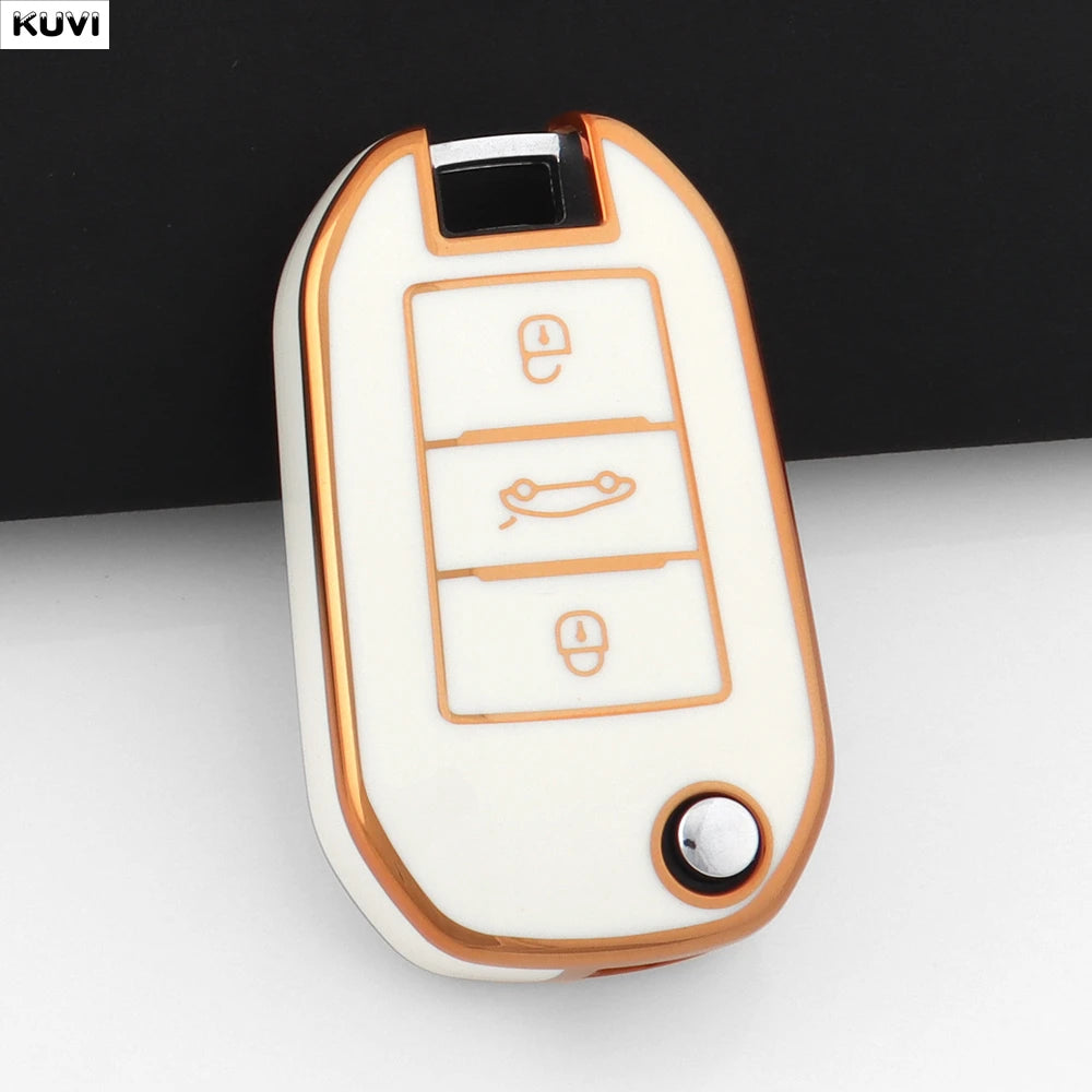 New TPU Car Key Case Cover For Peugeot 208 308 408 508 2008 3008 4008 5008 For Citroen C3 C4 CACTUS C6 C8 Protected Shell Fob
