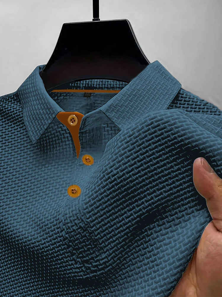 Summer ice silk lapel POLO men's short-sleeved T-shirt, men's top