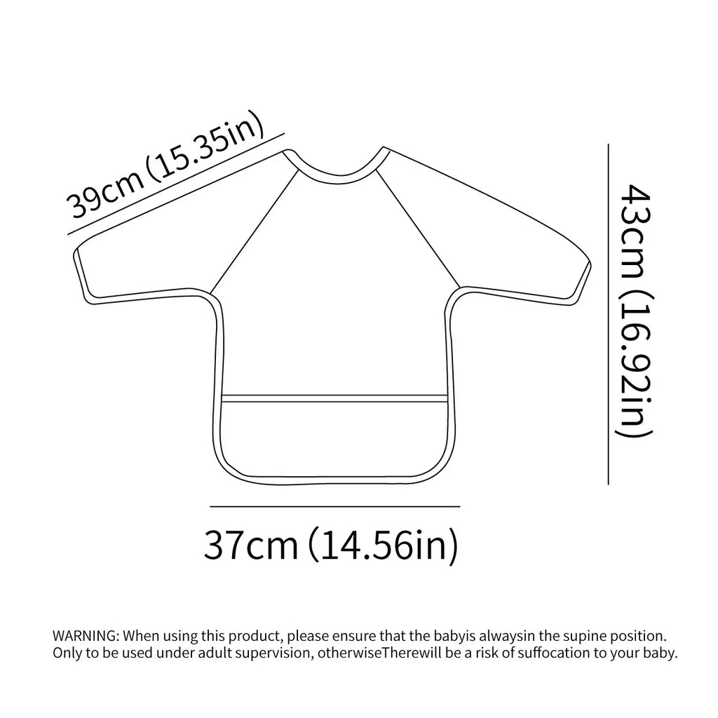 Waterproof Long Sleeve Baby Bib – Washable Feeding Coverall, Easy-Clean (1–3Y)