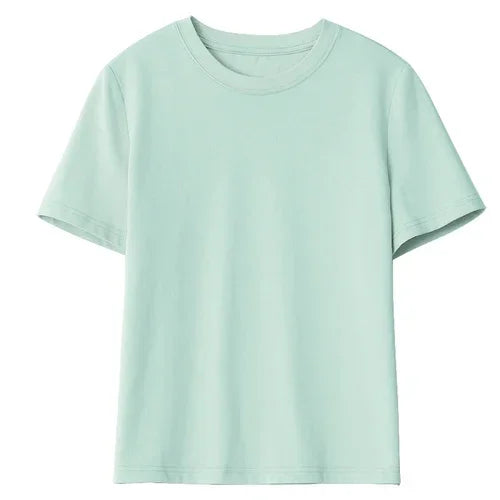 CHIC VEN Women's Tees Basic O Neck Short Sleeve Pullover T-shirt for Woman Solid Female Top Casual Ladies Tshirt Summer 2024