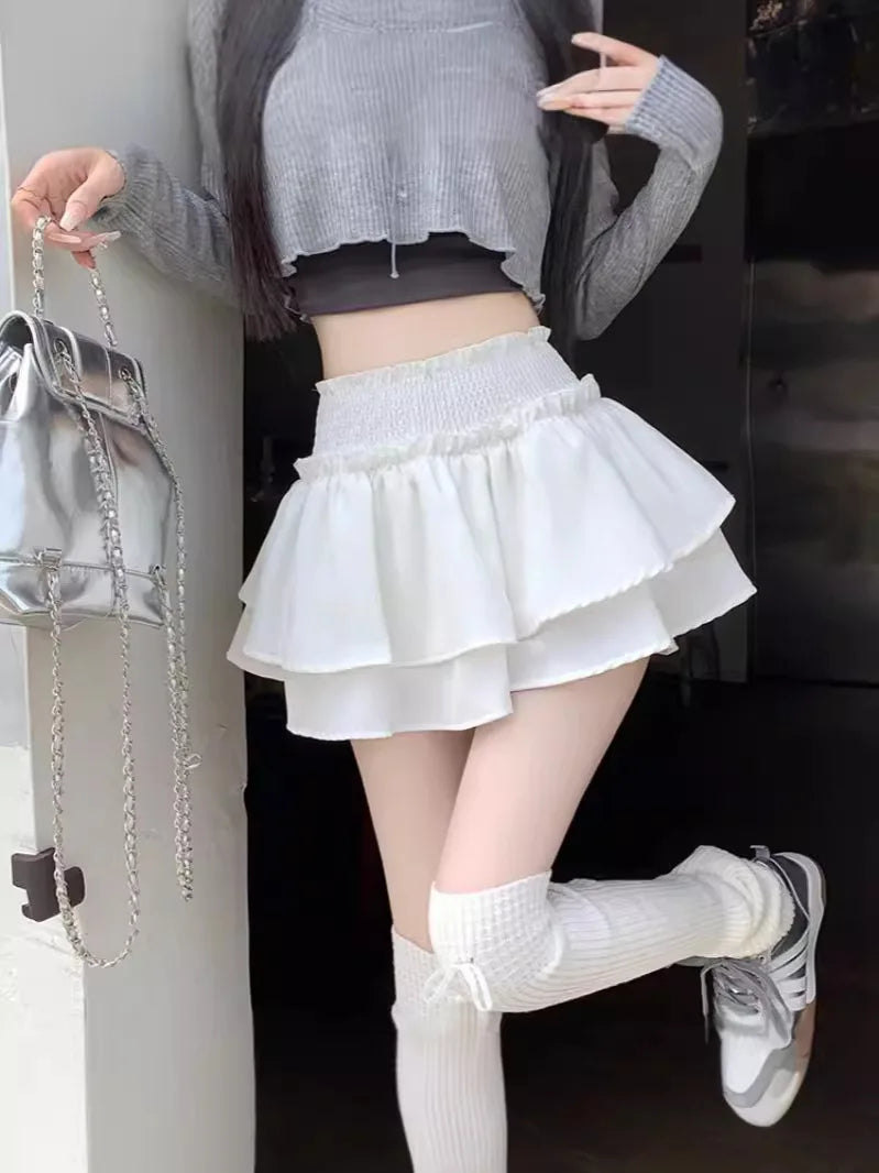 Women's Y2K Balletcore Mini Skirt – High Waist Ruffle Ball Gown