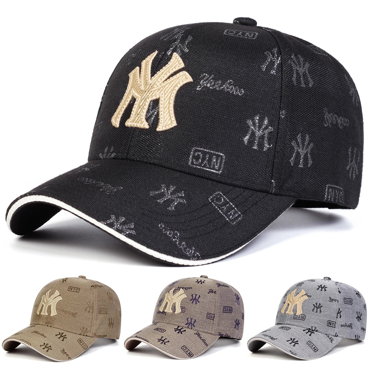 Unisex MY Letter Embroidery Baseball Caps Spring and Autumn Outdoor Adjustable Casual Hats Sunscreen Hat Sports Cap
