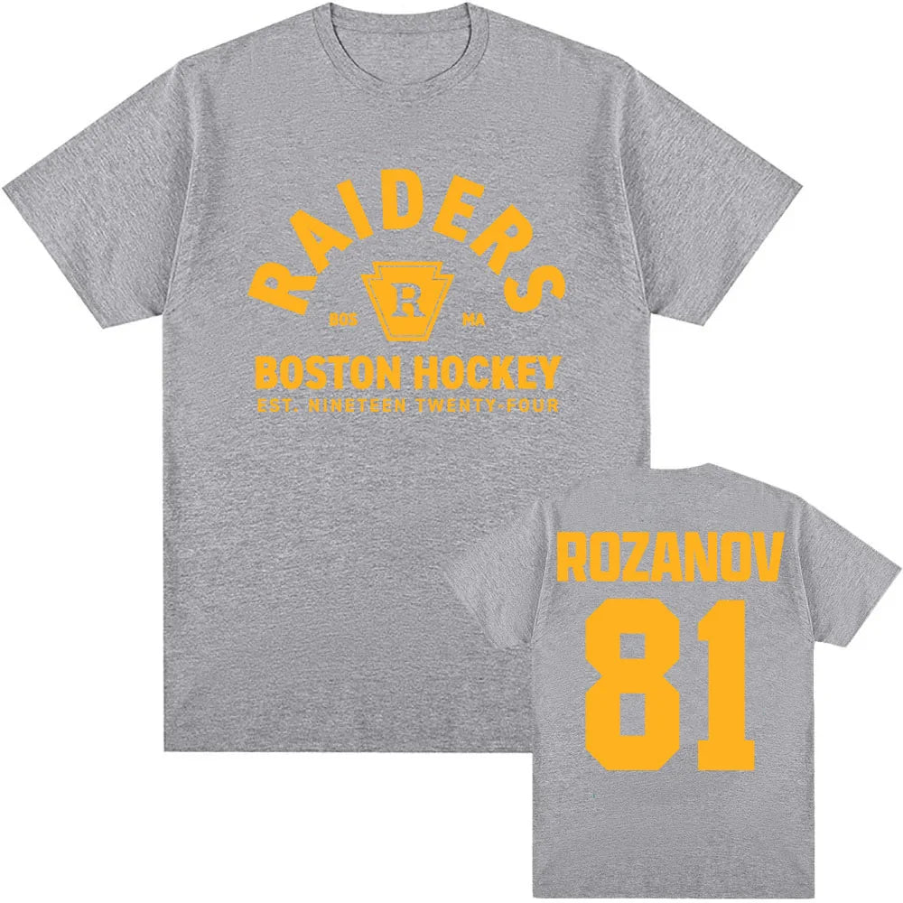 Llya Rozanov 81Bos Raiders Tee TV Heated Rivalry Printing T-shirt Short Sleeve Cotton Fashion Male Tshirts Unisex Streetwear Top