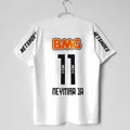BMG Neymar Jr 11 Official Soccer Jersey: White Short-Sleeve with NETSHOES Sleeve Print, Premium Football Fan Gear