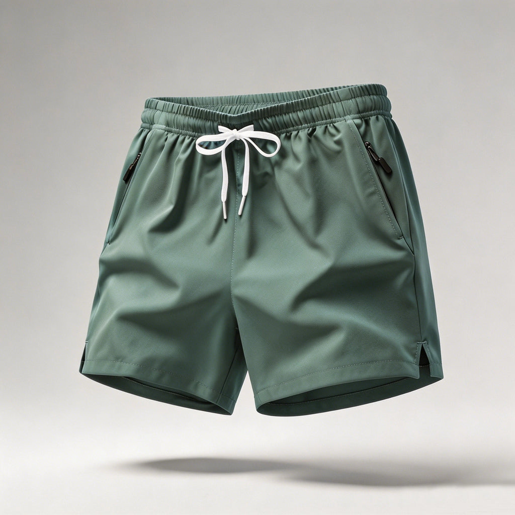 Men’s Quick Dry Running Shorts – Drawstring & Zip Pockets, Athletic Gym Wear