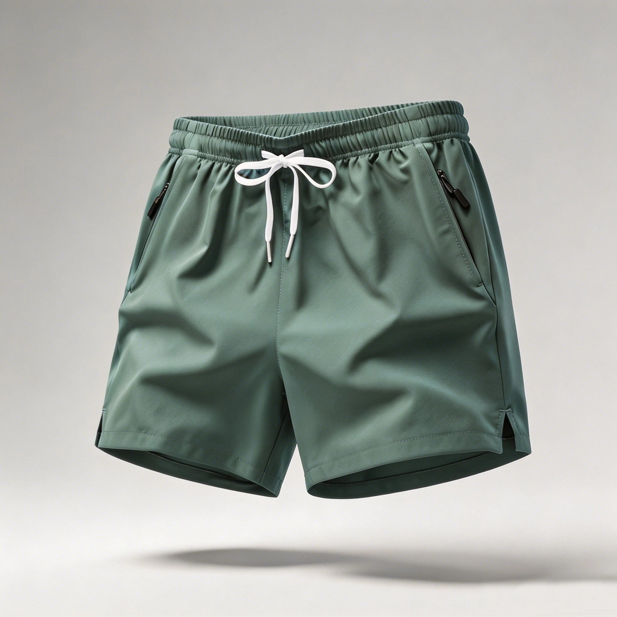 Men’s Quick Dry Running Shorts – Drawstring & Zip Pockets, Athletic Gym Wear