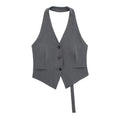 Women’s Crop Vest – Off Shoulder, Sleeveless, V‑Neck, Backless Summer Waistcoat
