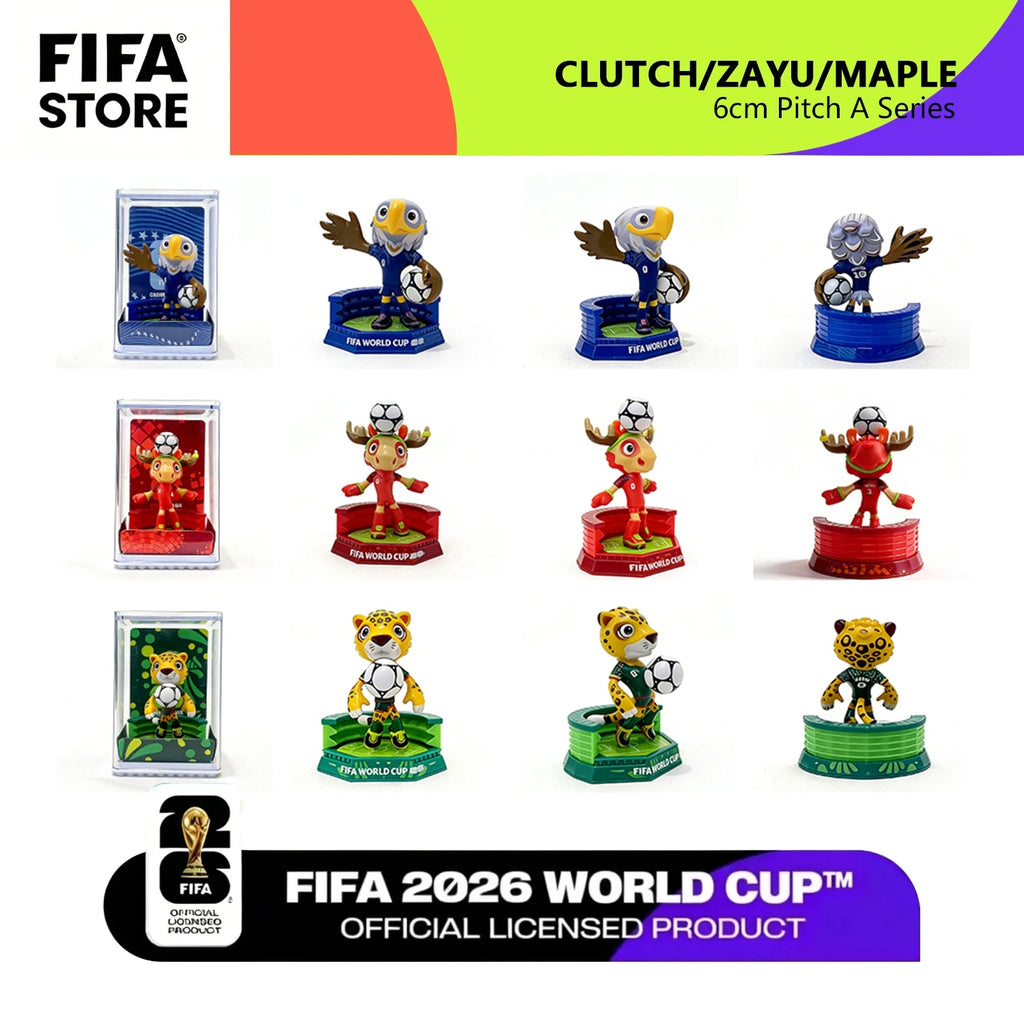FIFA Official Licensed 2026 World Cup Mascot 3-Piece Collectible Set, Fan Memorabilia - Maple & Zayu & Clutch / 6cm/2.36in 6QCA