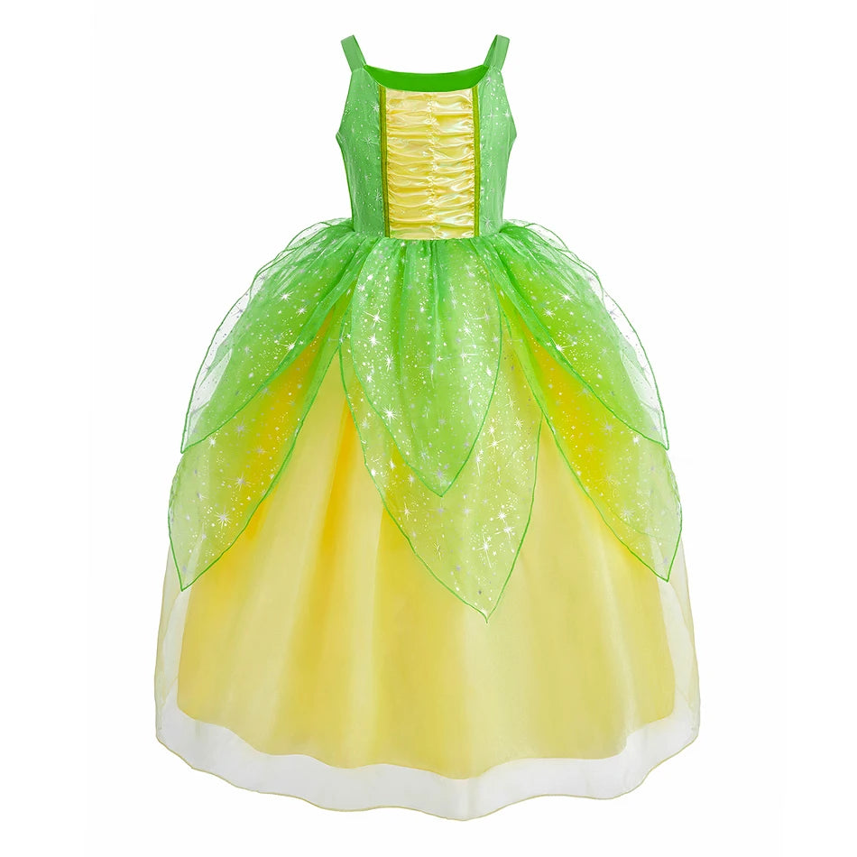 Girls' Disney Princess Costume Dress – Elsa, Belle, Rapunzel & More (3–10T)