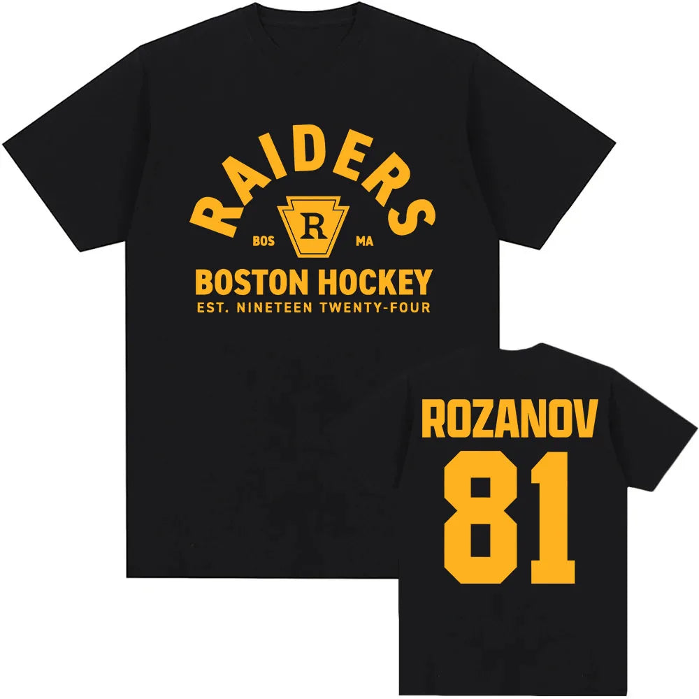Llya Rozanov 81Bos Raiders Tee TV Heated Rivalry Printing T-shirt Short Sleeve Cotton Fashion Male Tshirts Unisex Streetwear Top