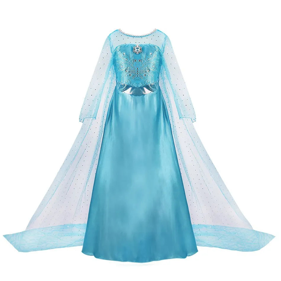Girls' Disney Princess Costume Dress – Elsa, Belle, Rapunzel & More (3–10T)
