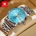 OLEVS 5513 Mens Watch Original Fashion Brand Quartz Waterproof Luminous Watch For Man Stainless Steel Dual Calendar Watch Box
