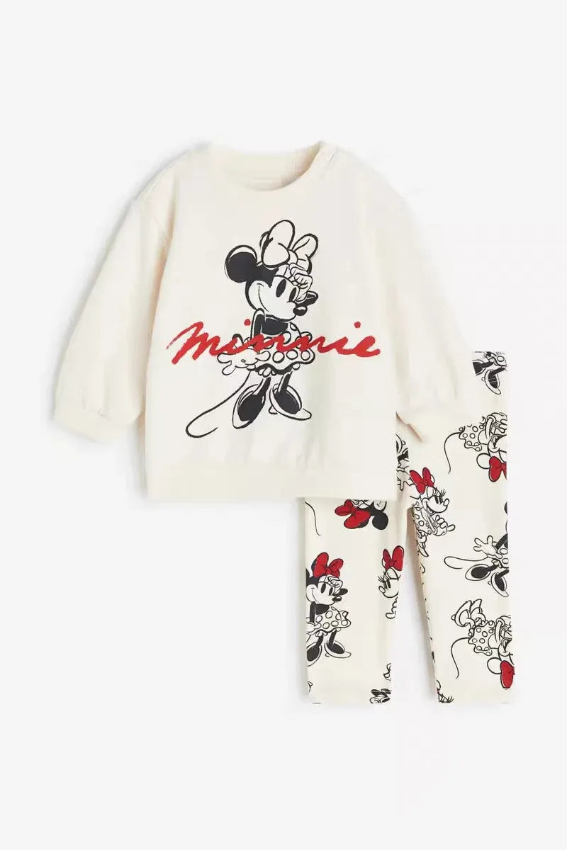 Girls Autumn Costume Suits Cute Sweatshirt Cartoon Long Sleeve Tops Sweatpants Two Piece Children New Casual Loose Tracksuits
