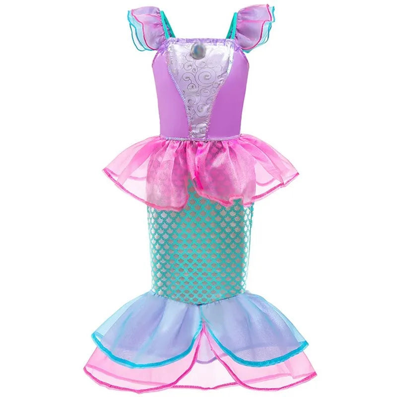 Girls' Disney Princess Costume Dress – Elsa, Belle, Rapunzel & More (3–10T)
