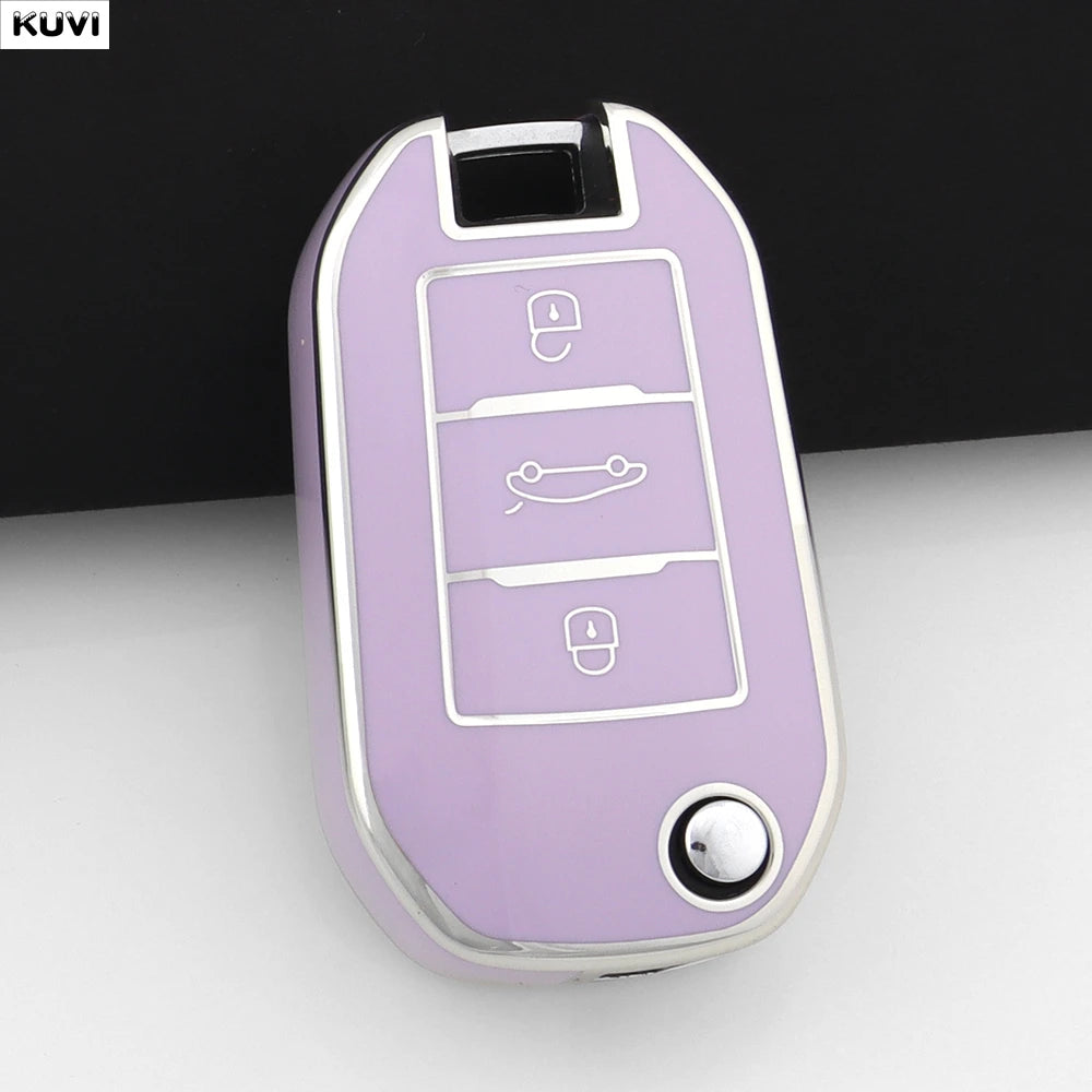 New TPU Car Key Case Cover For Peugeot 208 308 408 508 2008 3008 4008 5008 For Citroen C3 C4 CACTUS C6 C8 Protected Shell Fob