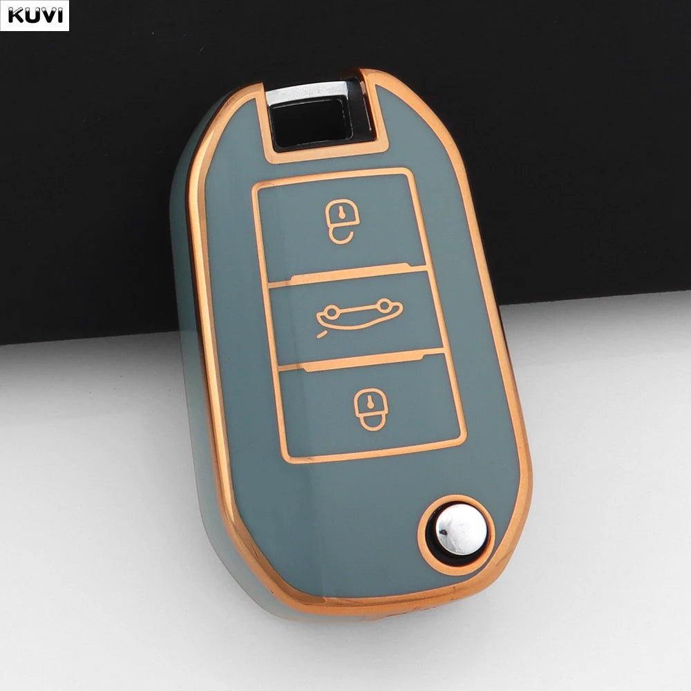 New TPU Car Key Case Cover For Peugeot 208 308 408 508 2008 3008 4008 5008 For Citroen C3 C4 CACTUS C6 C8 Protected Shell Fob