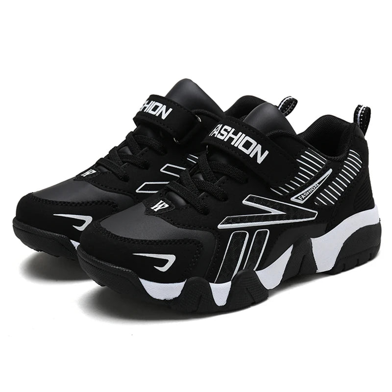 Kids' Leather Running Sneakers – Lightweight Outdoor Sports Shoes for Boys (EU 28–39)