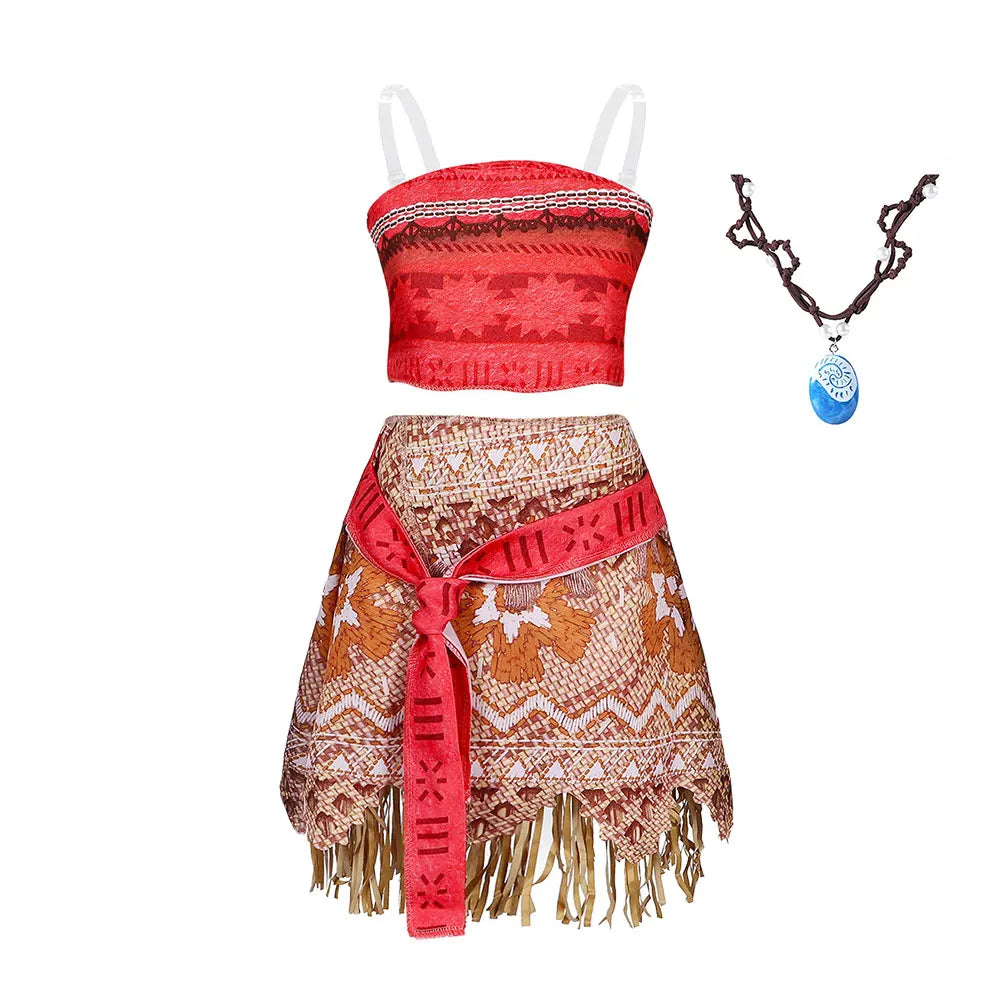 Girls' Moana Polynesian Princess Costume – 2-Piece Dress Up Set