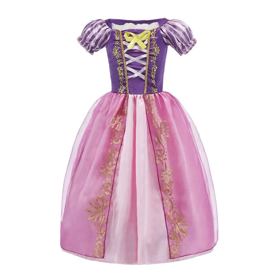 Girls' Disney Princess Costume Dress – Elsa, Belle, Rapunzel & More (3–10T)