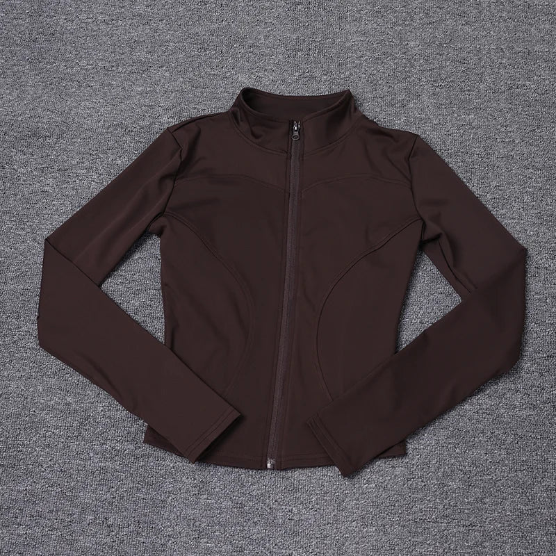 Women's Zip-Up Sport Jacket – Long Sleeve Yoga & Gym Coat