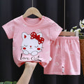 Kids' Cartoon T-Shirt & Shorts Set – Summer 2-Piece Outfit, Unisex (0–6Y)