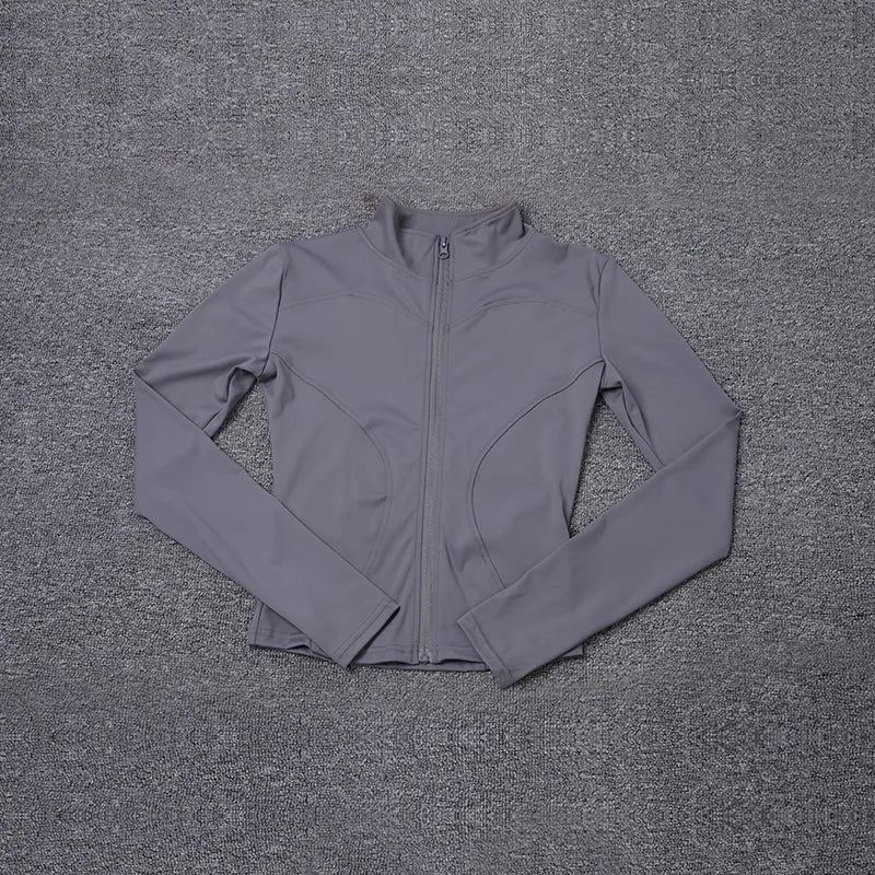 Women's Zip-Up Sport Jacket – Long Sleeve Yoga & Gym Coat