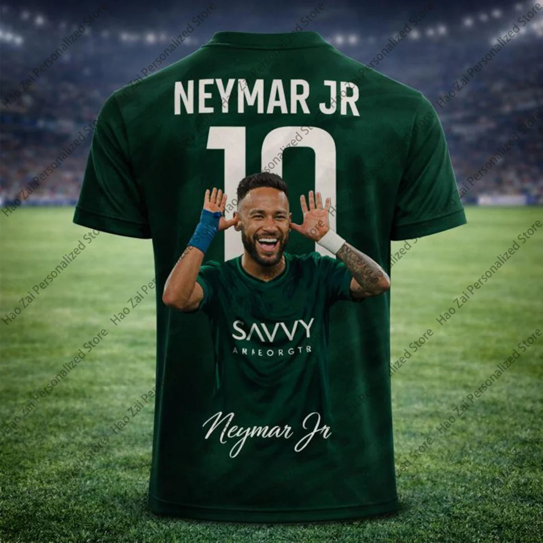 2026 Neymar No. 10 Commemorative Edition Special Edition—Men's Brazil Sports T-Shirt and Kids' Soccer Training Set