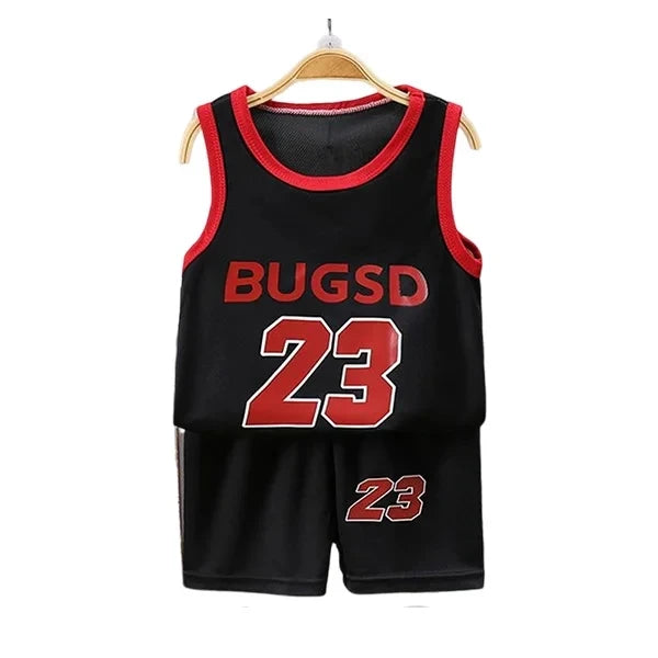 Kids' Summer Sports Set – Sleeveless Tank Top & Quick-Dry Shorts, Basketball Style
