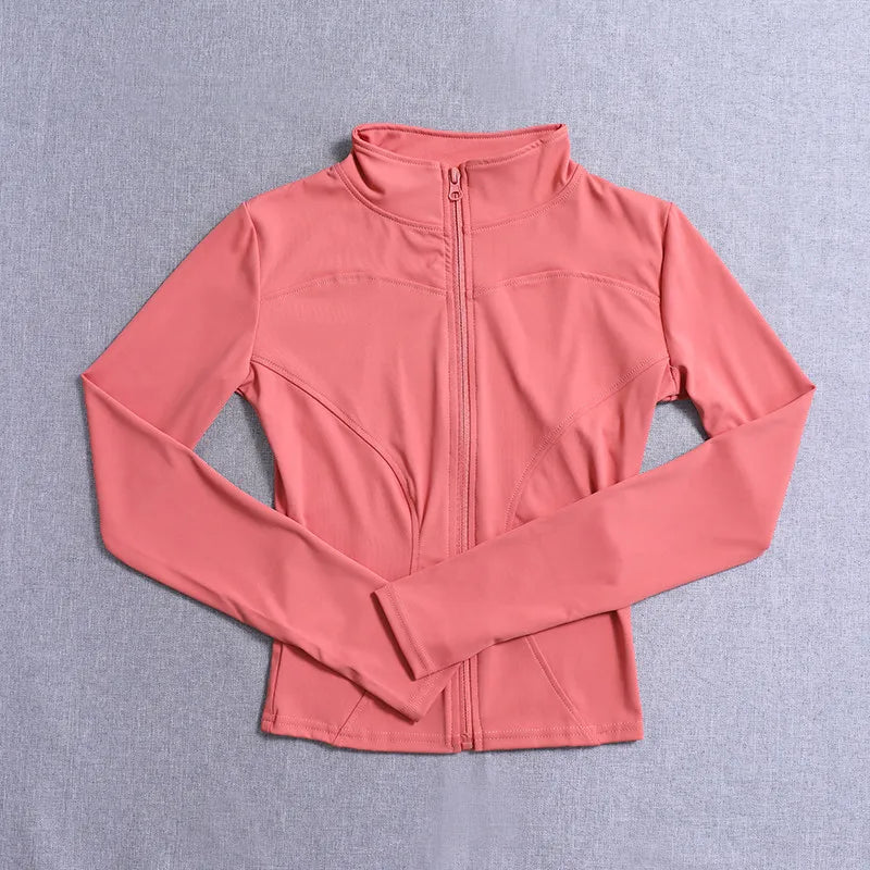 Women's Zip-Up Sport Jacket – Long Sleeve Yoga & Gym Coat