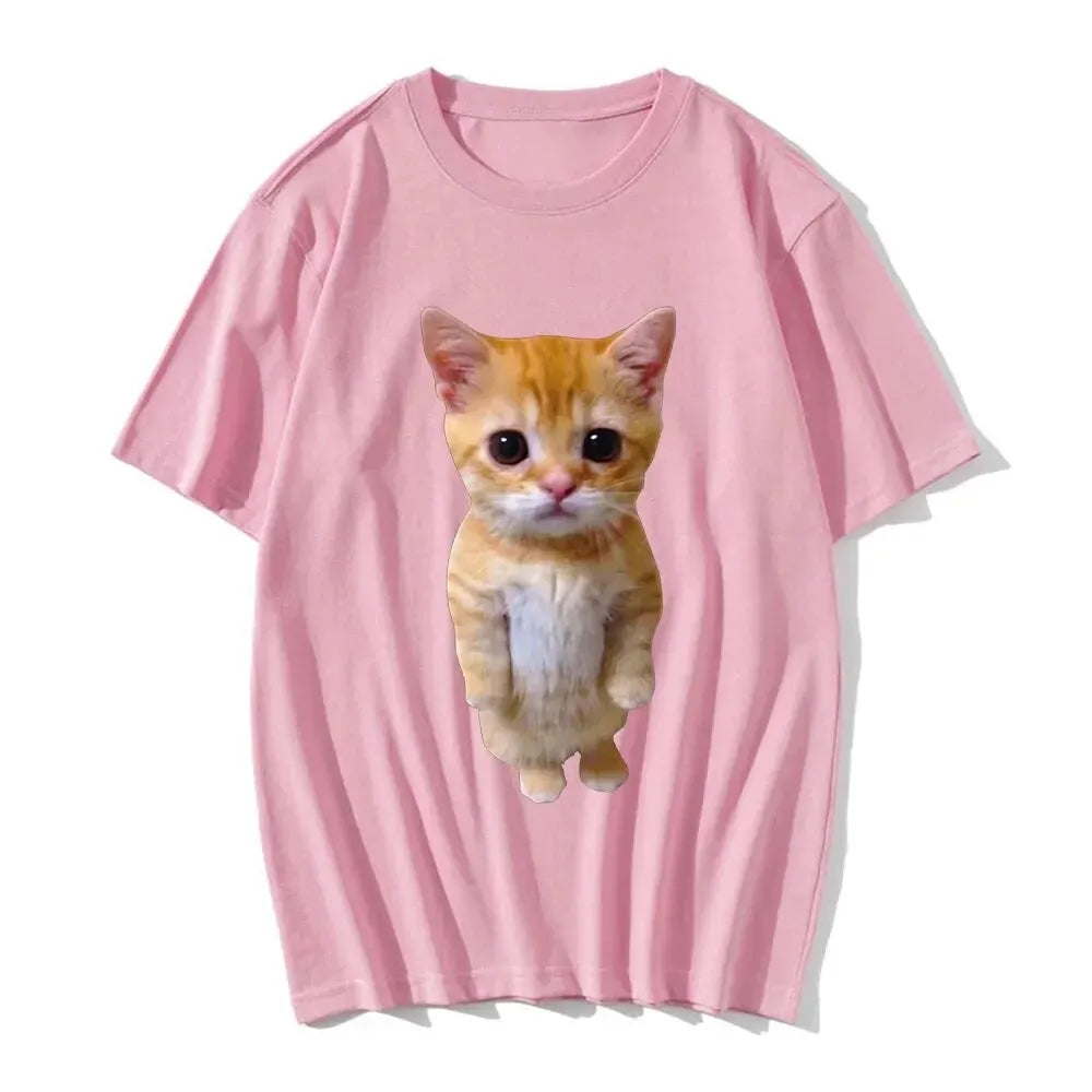 Clearance_Funny Cat 3D Print Women Casual T-Shirt Women Men Summer Harajuku T Shirts Girl Boy Casual Fashion Clothes_Continuous