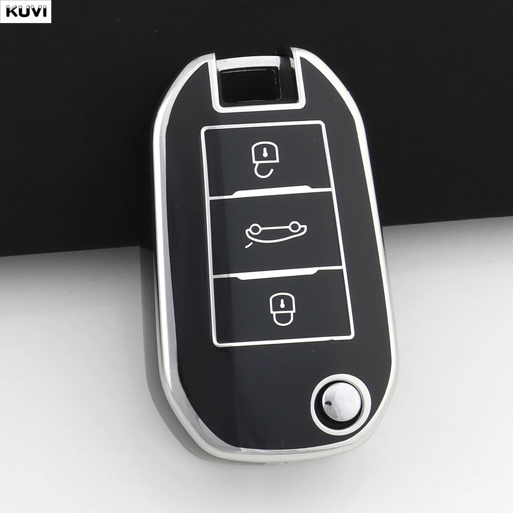 New TPU Car Key Case Cover For Peugeot 208 308 408 508 2008 3008 4008 5008 For Citroen C3 C4 CACTUS C6 C8 Protected Shell Fob
