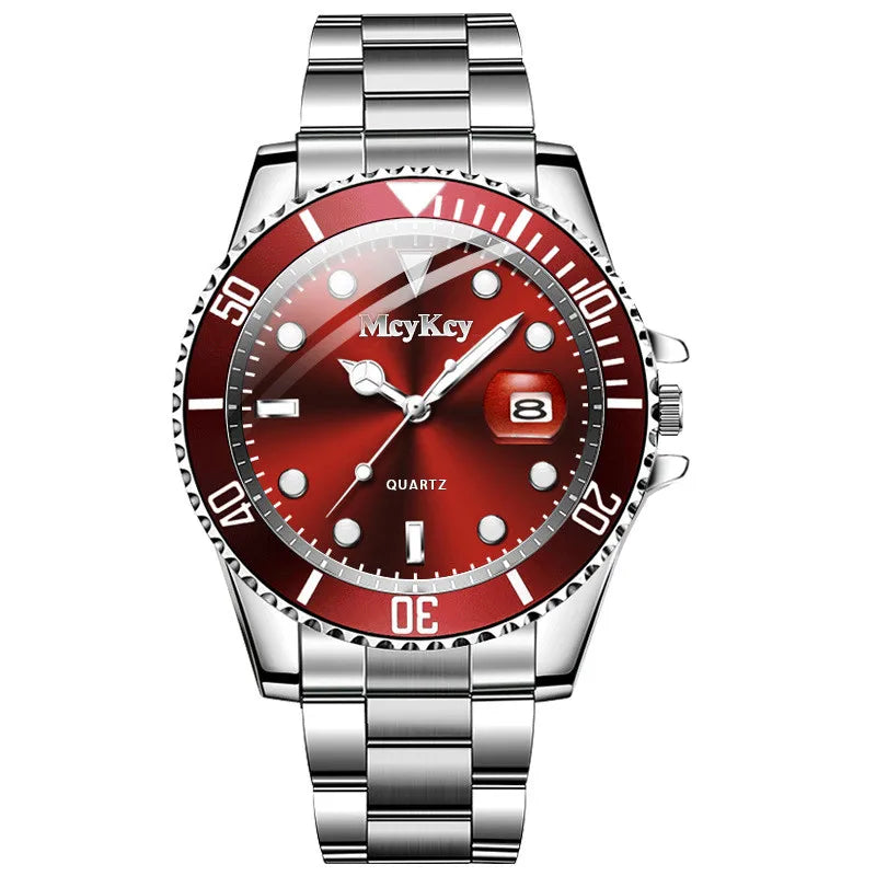 Fashion Men Business Watches Stainless Steel Band Men Calendar Quartz Watch Casual Clock Sports Wristwatch Reloj Hombre