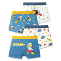 Boys' Cotton Boxer Briefs 4-Pack – Fun Print Kids Underwear (Ages 3–14)